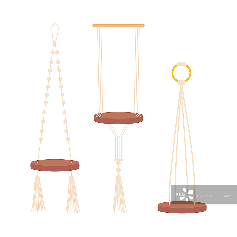 植物装饰性花边悬挂图标集图片素材