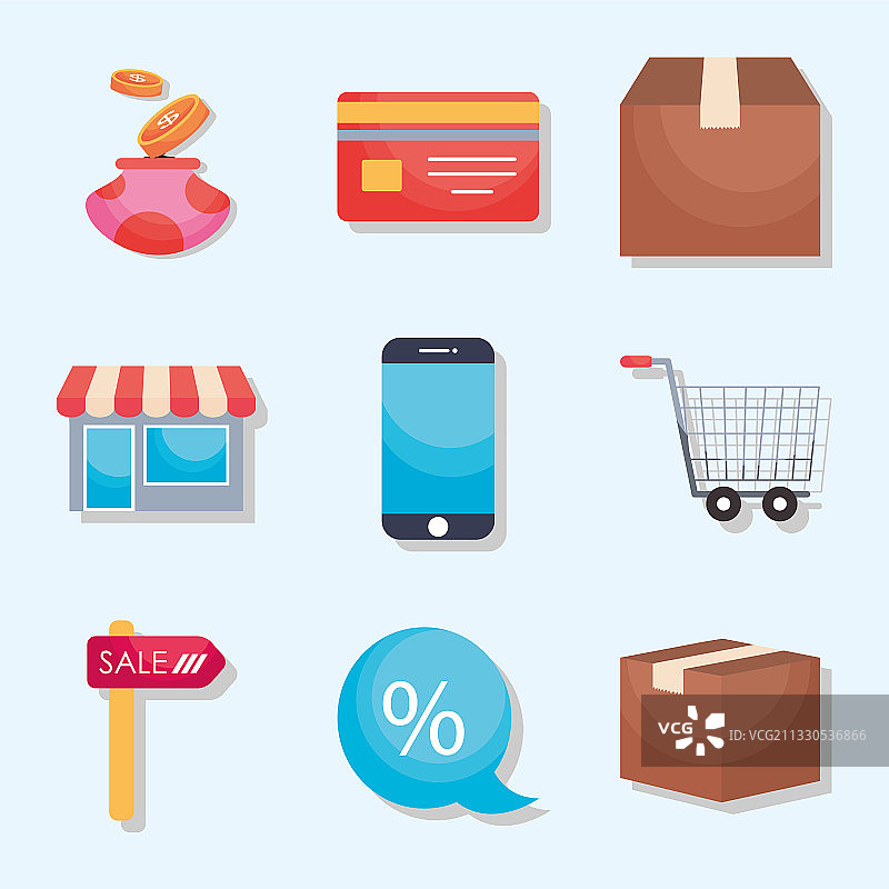 购物图标设计合集图片素材