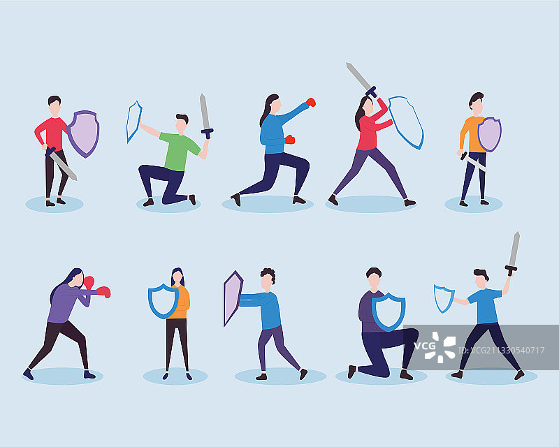 人们保护自己图标集图片素材