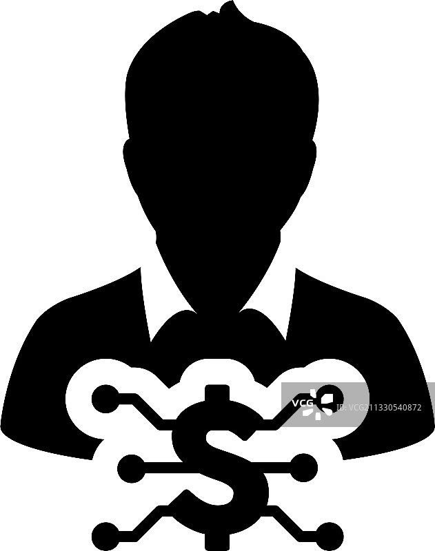 带有男性的金融图标数字美元货币图片素材
