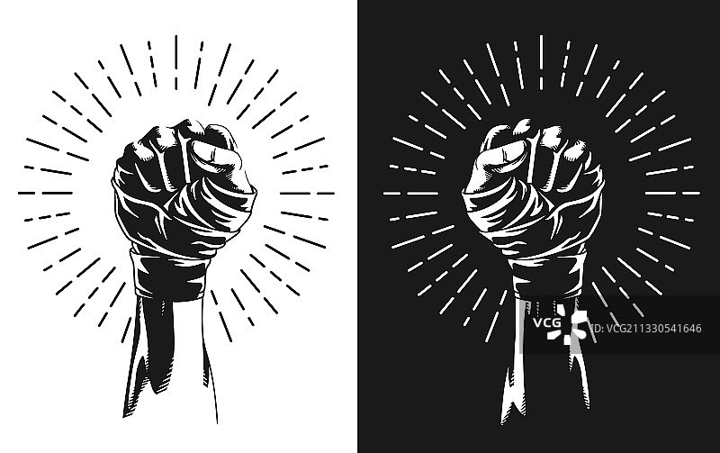 综合格斗运动员拳头缠绕绷带剪影图片素材