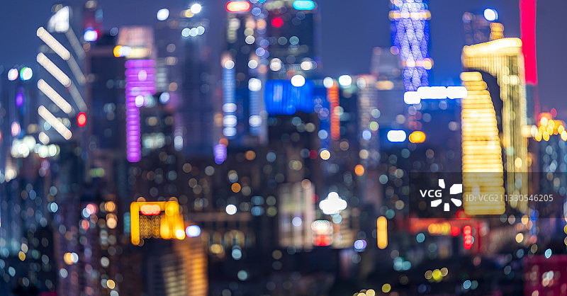 城市夜景彩色光斑图片素材