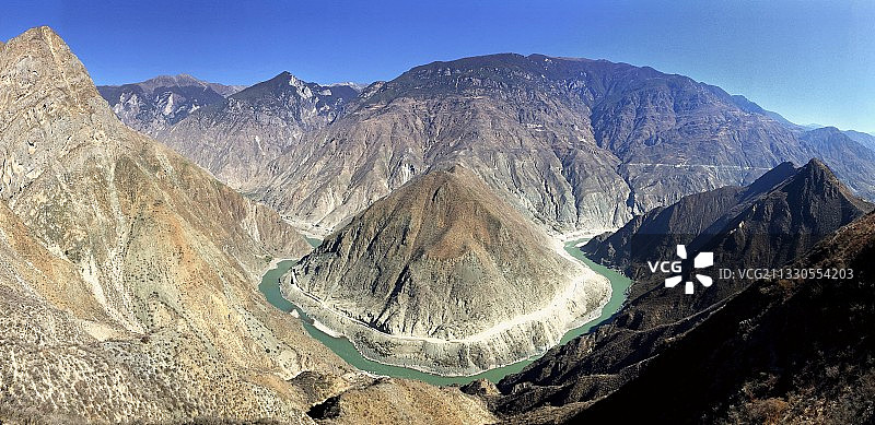 全景金沙江大拐弯图片素材