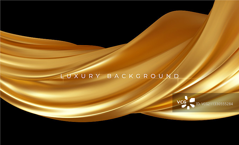 金色金属丝绸流动波浪奢华潮流图片素材