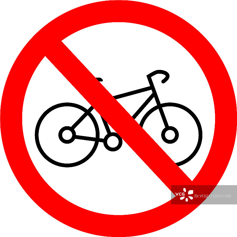 禁止自行车标志，禁止停车图标图片素材