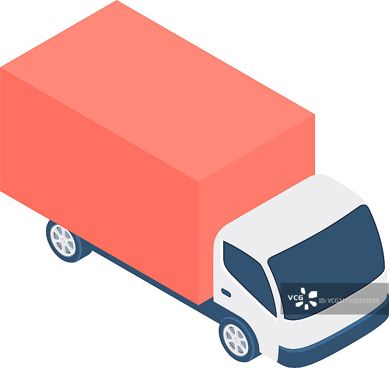 卡通红色送货车设计图片素材