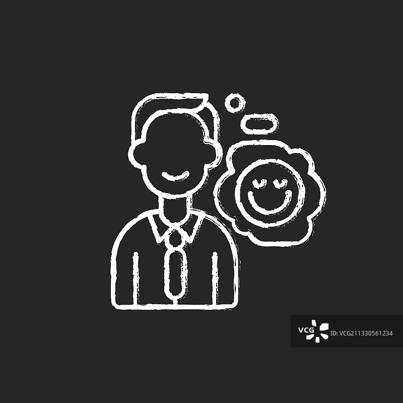 积极态度粉笔白底图标图片素材