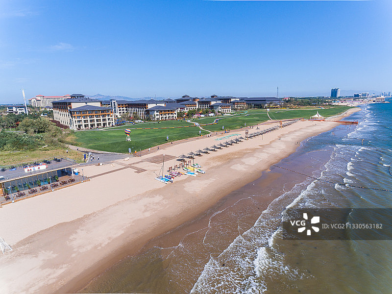 航拍海景酒店图片素材
