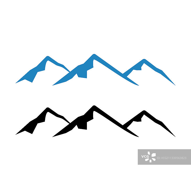 蓝色和黑色山脉的岩石山峰图片素材