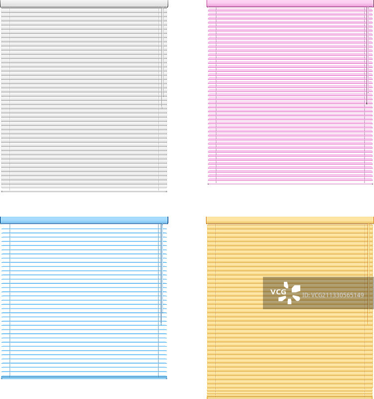 四色窗户卷帘套装图片素材