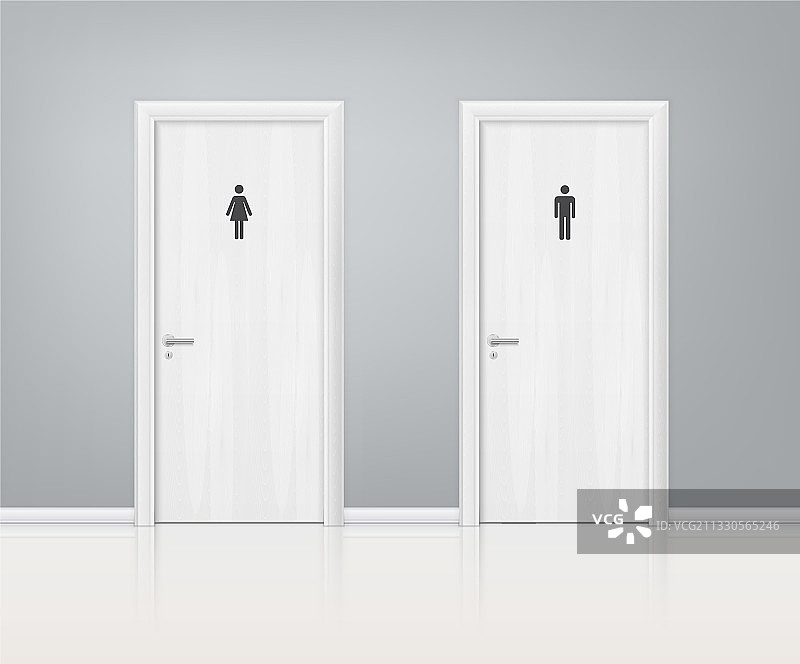 逼真的门卫生间场景构图图片素材