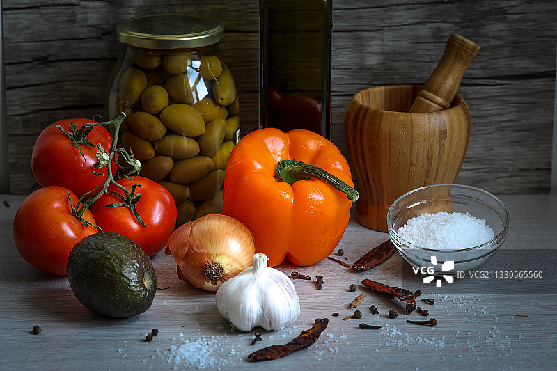 桌子上食物的特写图片素材