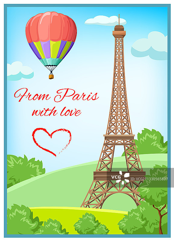 巴黎明信片图片素材