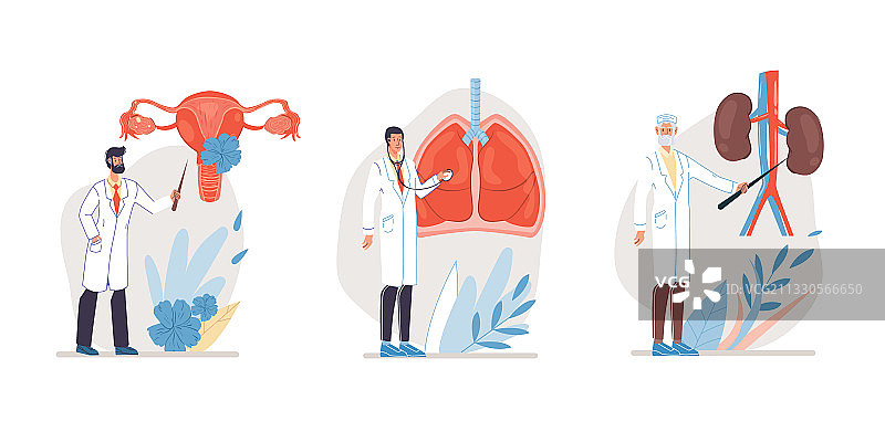 扁平卡通医生角色合集图片素材