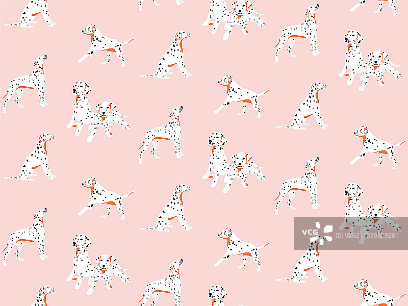 达尔马提亚犬无缝斑点图案图片素材