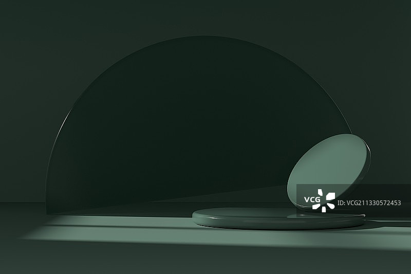 3D渲染简约几何体展示台背景图片素材