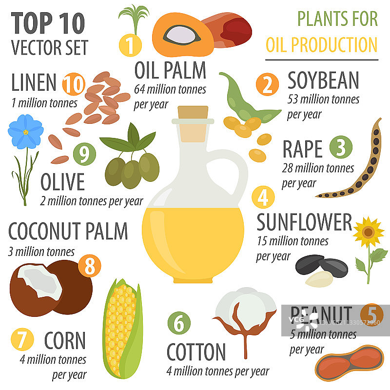 排名前10的植物油生产图片素材