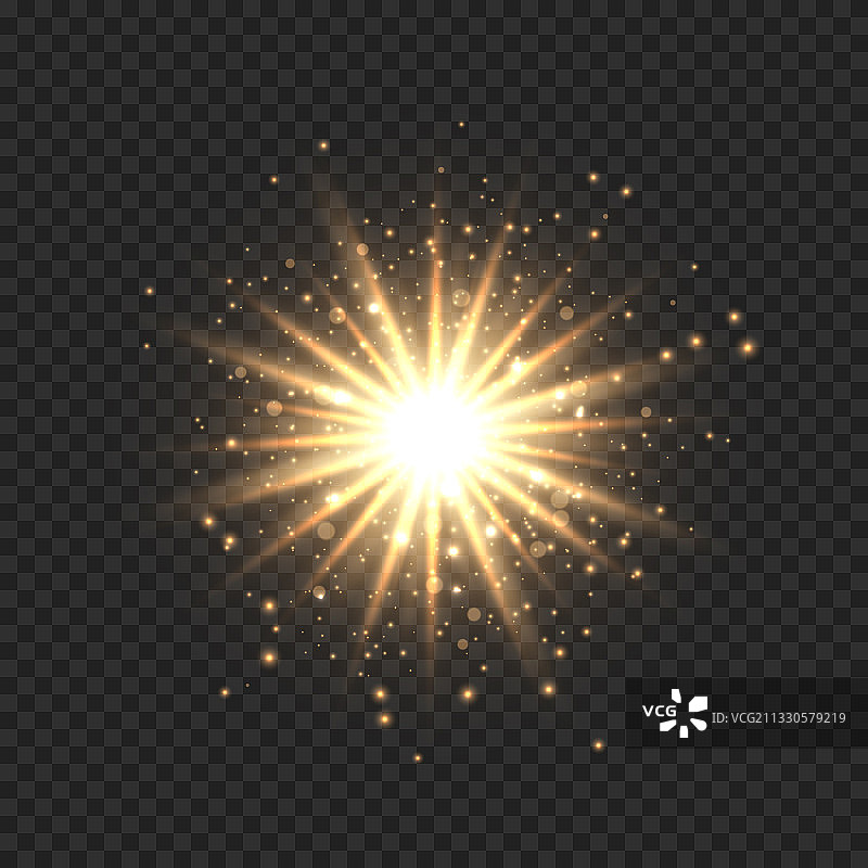 金色闪耀星爆光晕图片素材