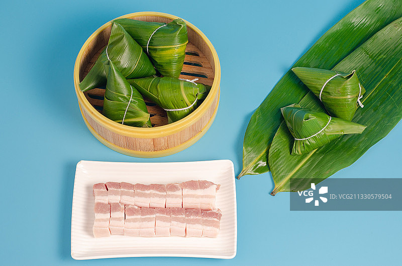 端午节粽子美食，鲜肉粽图片素材