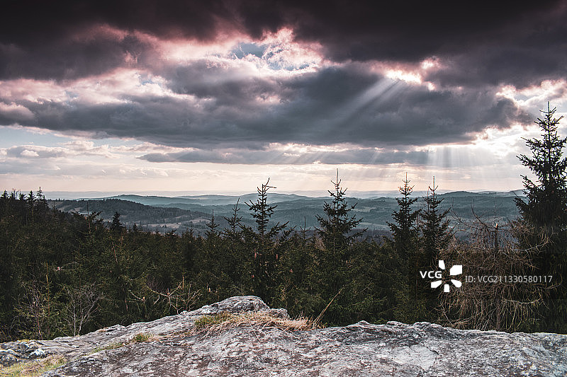 捷克日落时分的风景照图片素材