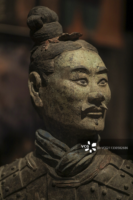 国际博物馆日，中国馆藏文物修复保护技术成果彩绘兵马俑图片素材