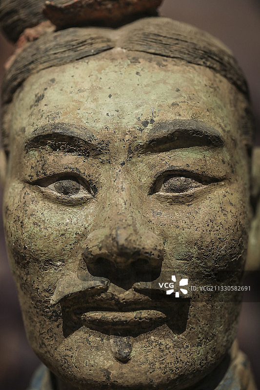 国际博物馆日，中国馆藏文物修复保护技术成果彩绘兵马俑图片素材