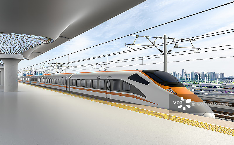 高速铁路列车车站图片素材