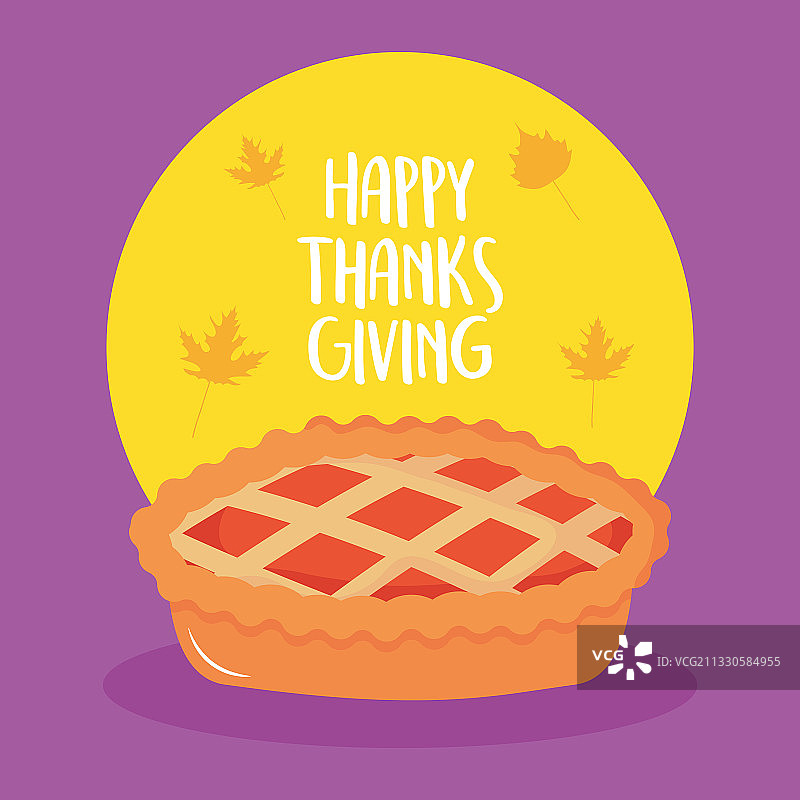 感恩节彩色苹果派设计图片素材