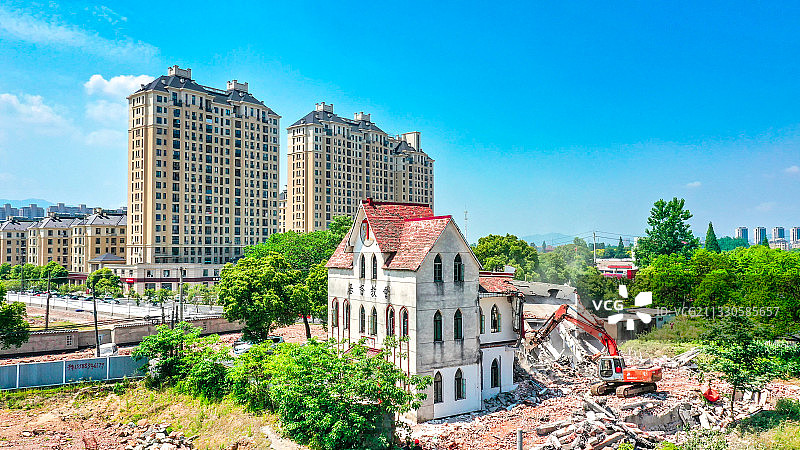 教堂拆迁图片素材