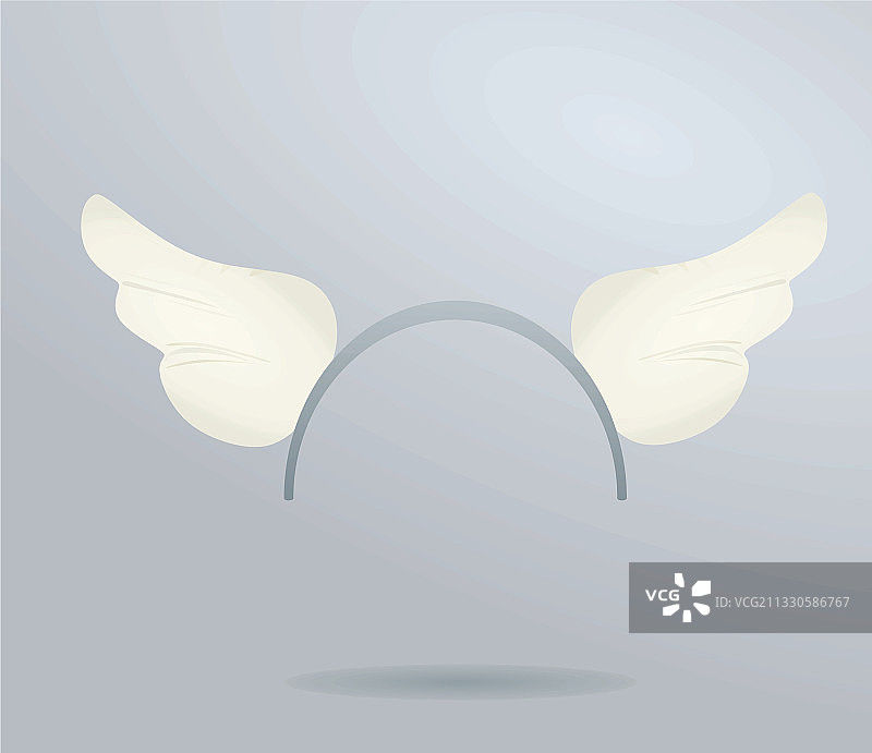 白色天使翅膀头带面具图片素材