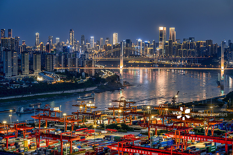 寸滩港之夜图片素材