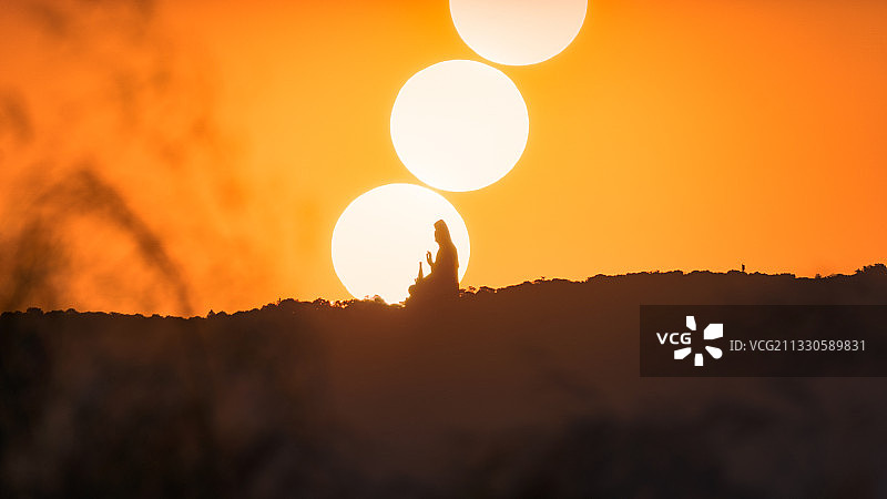 西樵山观音日出图片素材