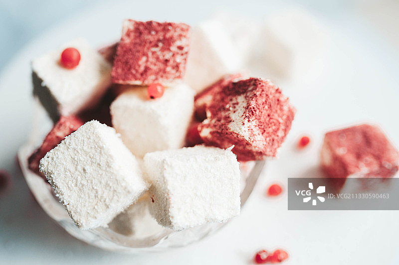 近距离的甜点盘上的，莫斯科，俄罗斯图片素材