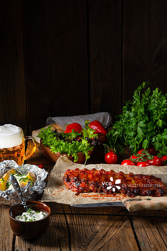 桌子上食物的特写图片素材