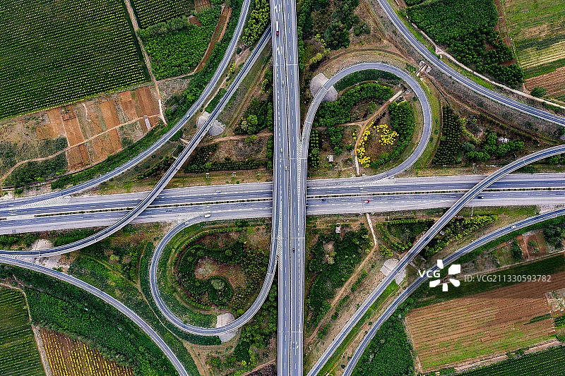 青银高速立交桥晚霞图片素材