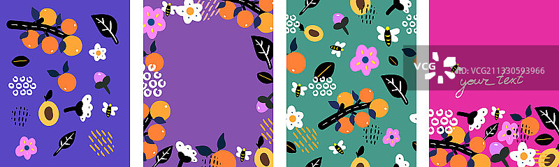 手绘杏树植物元素图片素材