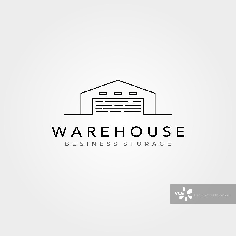 仓库logo极简符号线条艺术设计图片素材