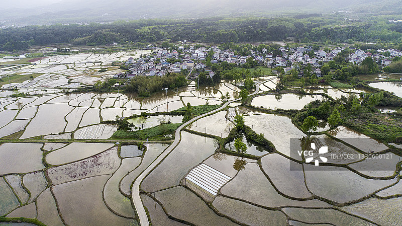 航拍中国安徽宣城旌德县兴隆梯田图片素材