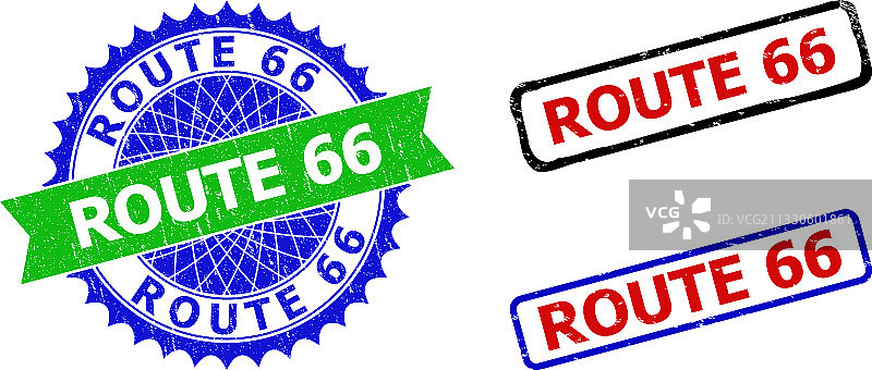 66号公路双色邮戳图片素材