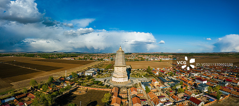 辽中京遗址 赤峰 辽中京遗址公园，契丹大明塔巍然屹立图片素材