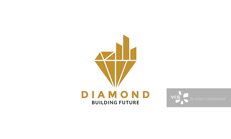带建筑施工图案的钻石房地产标志图片素材