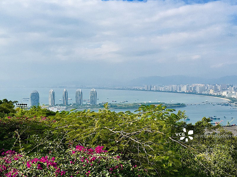 俯瞰三亚全景图片素材