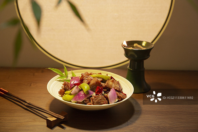 中华美食四川菜回锅肉静物图片素材