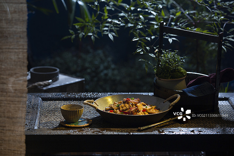 中华美食笋干腊肉静物图片素材