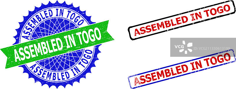 多哥制造玫瑰花饰和双色矩形图片素材