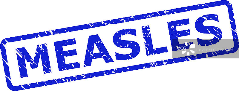 带橡胶纹理和圆角矩形的麻疹印章图片素材