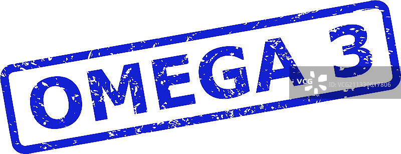 具有不规则纹理的Omega 3印章图片素材