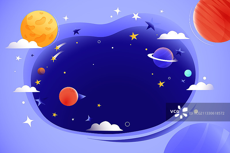 卡通夏季夏天父亲节家庭家人亲子游电商购物科技宇宙背景矢量插画图片素材