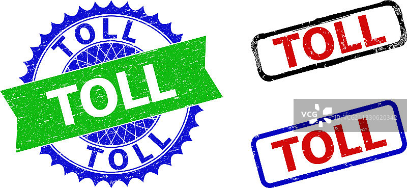 收费花环和双色矩形邮票图片素材