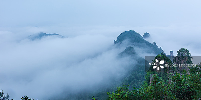 浙江浦江仙华山风景名胜区风光图片素材